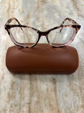 Longchamp Women's Brown Tortoise Cat-Eye Glasses Frame, mod 2680, branded case